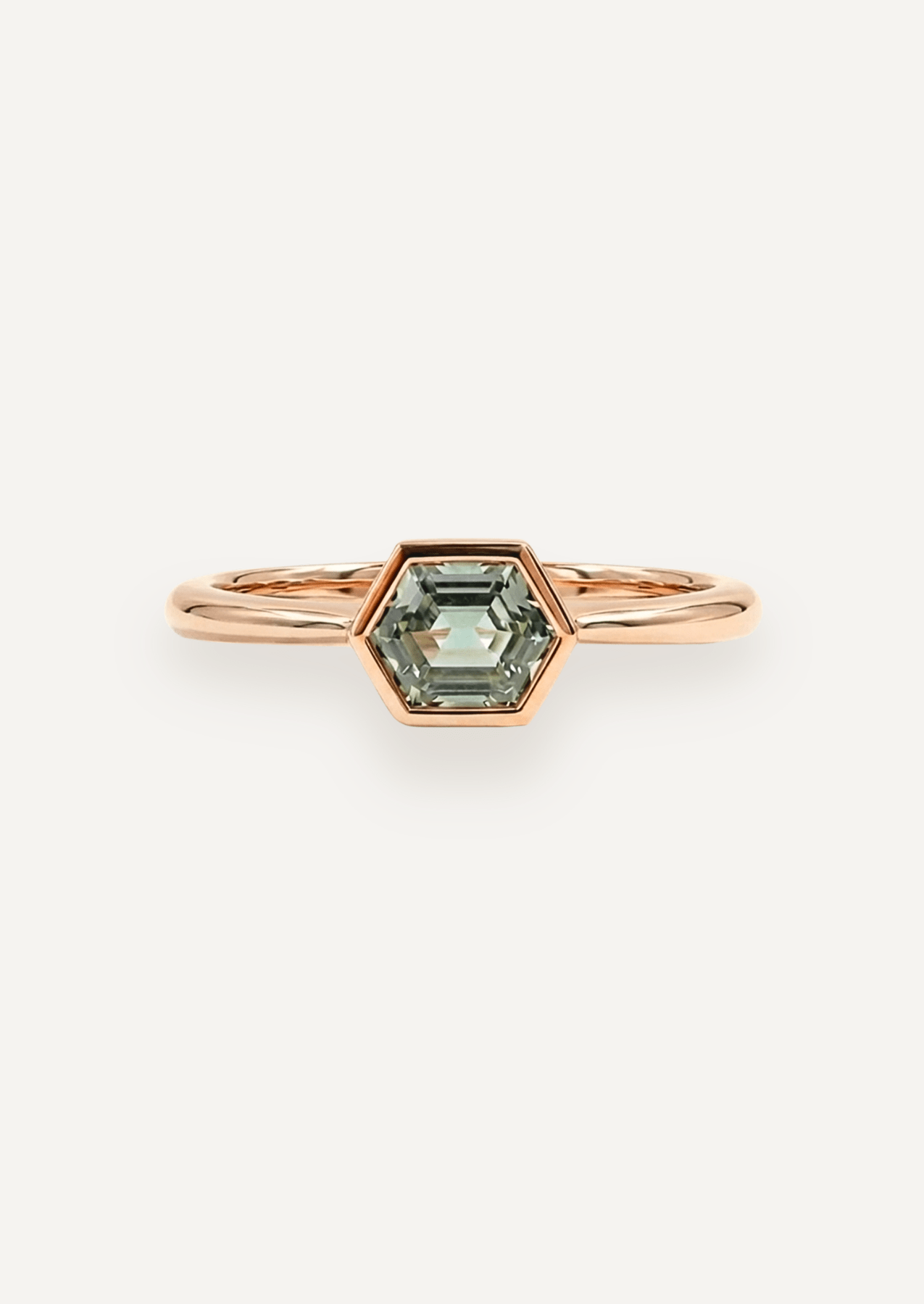 The Isabel Ring with Hexagon Cut Green Sapphire - Molten Store