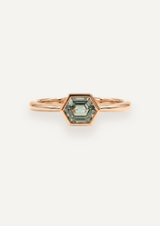 The Isabel Ring with Hexagon Cut Green Sapphire - Molten Store