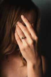 The Isabel Ring with Hexagon Cut Green Sapphire - Molten Store