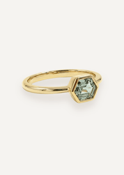 The Isabel Ring with Hexagon Cut Green Sapphire - Molten Store