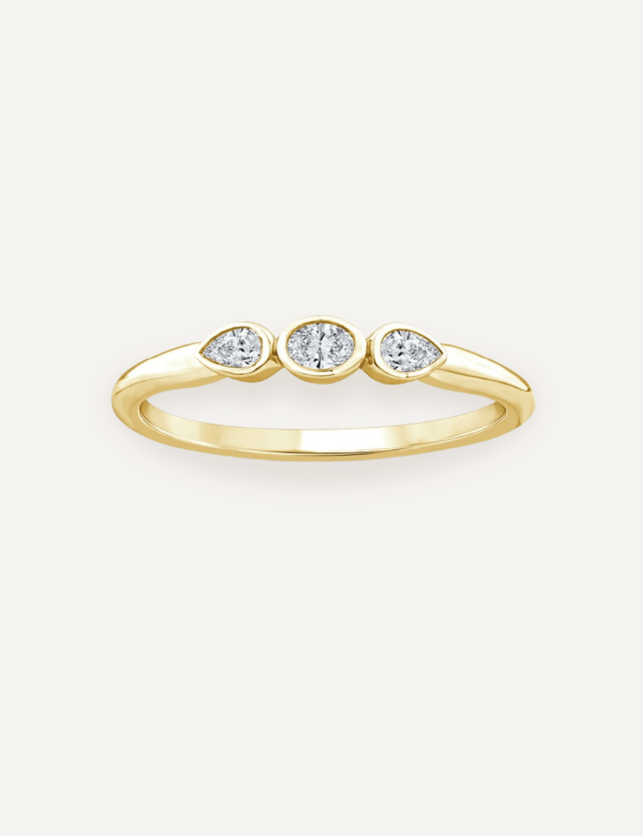 The Jude 9ct Gold Diamond Triple Bezel Ring - Molten Store