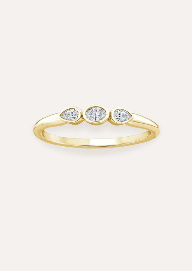 The Jude 9ct Gold Diamond Triple Bezel Ring - Molten Store