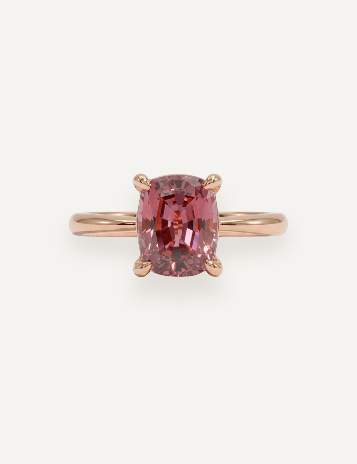 The June 2.39ct Cushion Cut Cherry Spinel Ring - Molten Store
