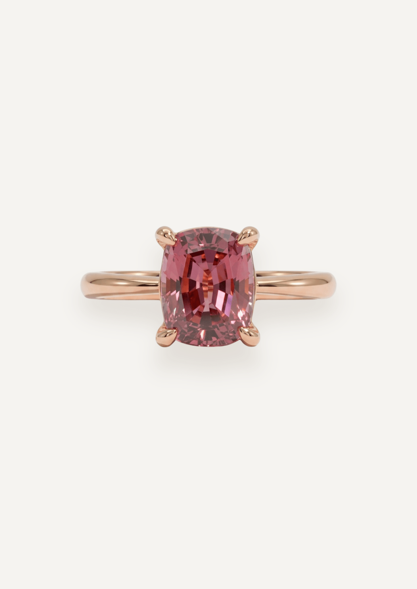 The June 2.39ct Cushion Cut Cherry Spinel Ring - Molten Store