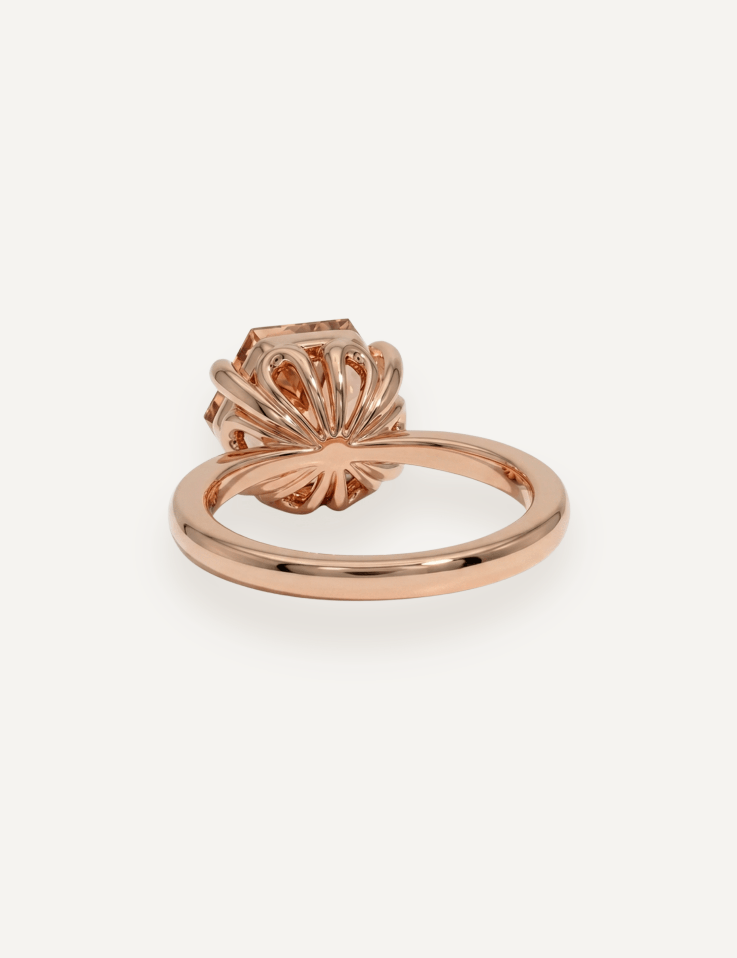 The June 9ct Rose Gold Ring with 3.25ct Hexagon Cut Orange Tourmaline - Molten Store