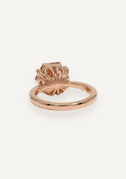 The June 9ct Rose Gold Ring with 3.25ct Hexagon Cut Orange Tourmaline - Molten Store