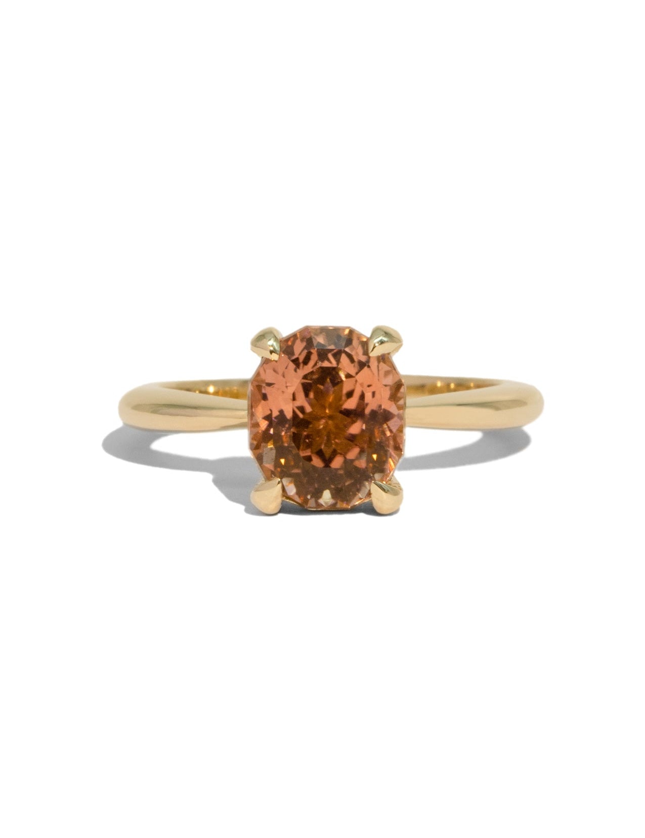 The June 9ct Yellow Gold Ring with 2.8ct Oval Cut Peach Tourmaline - Molten Store