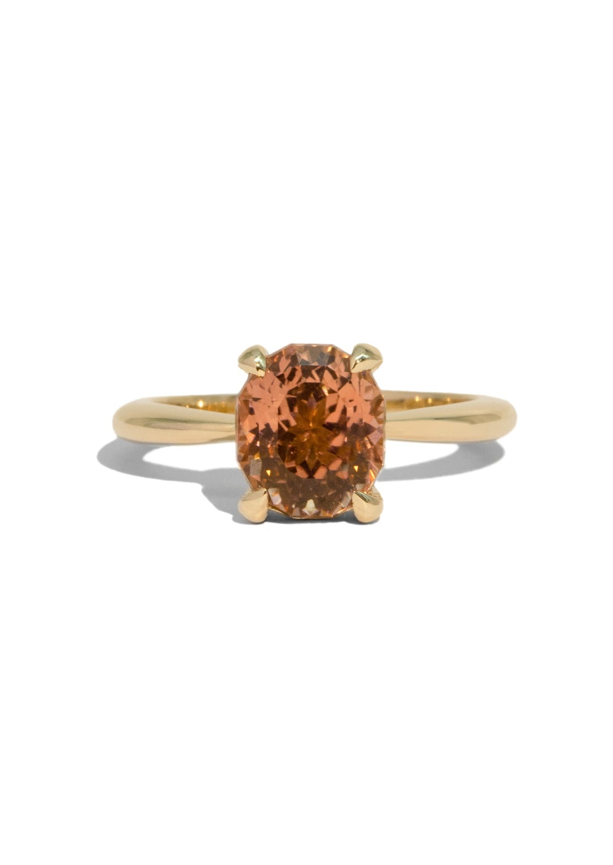 The June 9ct Yellow Gold Ring with 2.8ct Oval Cut Peach Tourmaline - Molten Store