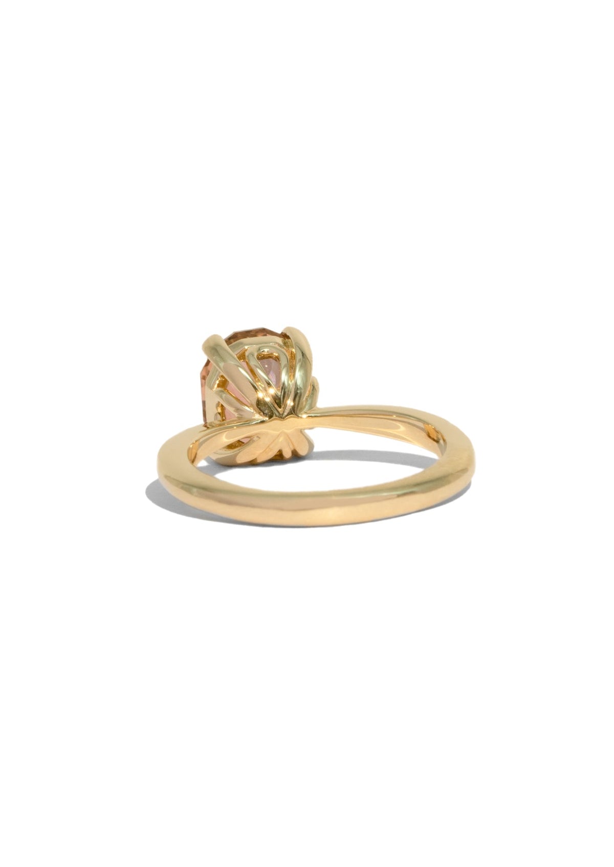 The June 9ct Yellow Gold Ring with 2.8ct Oval Cut Peach Tourmaline - Molten Store