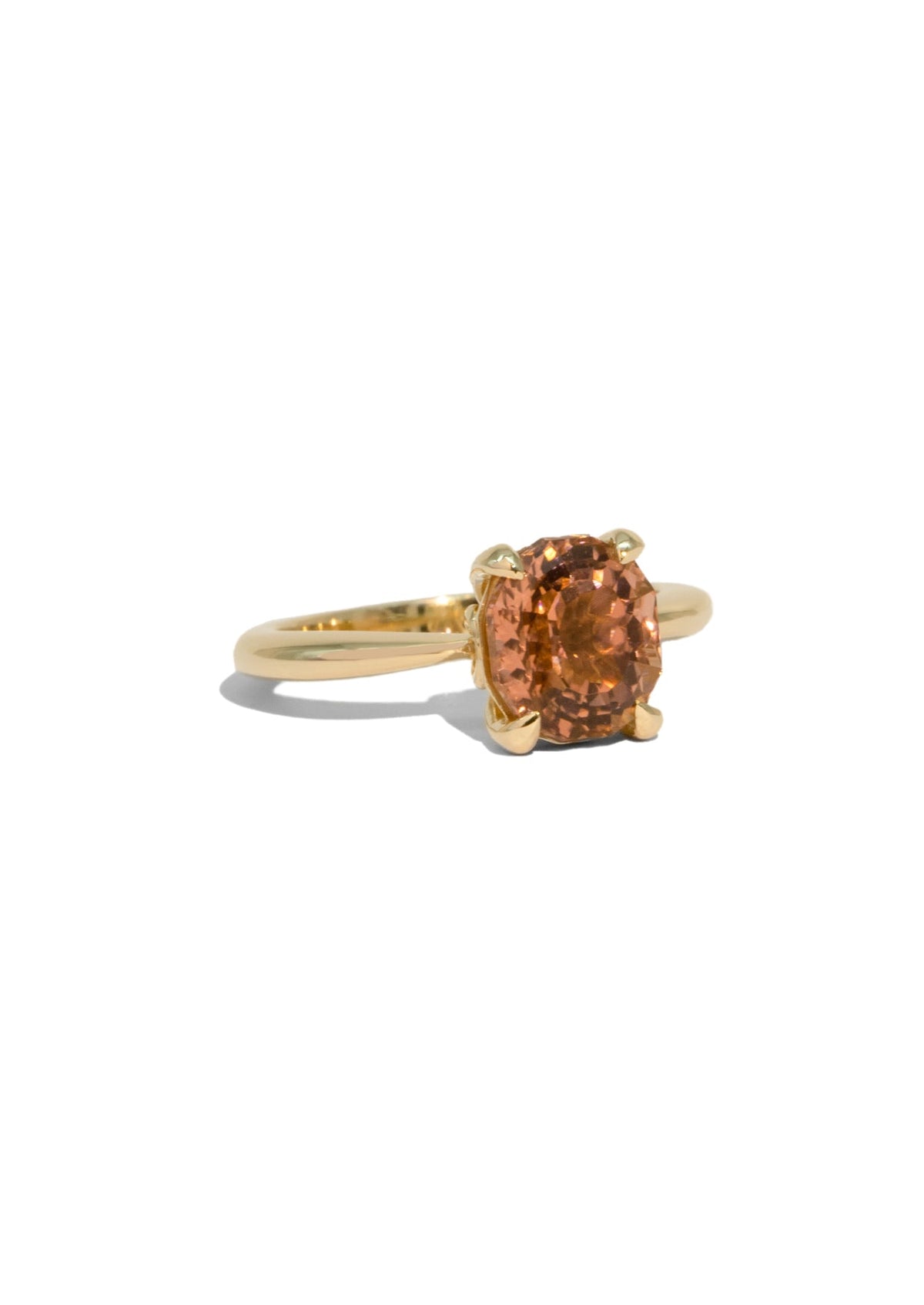 The June 9ct Yellow Gold Ring with 2.8ct Oval Cut Peach Tourmaline - Molten Store