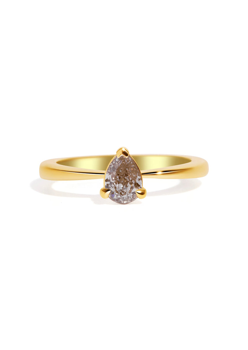 The June 18ct Yellow Gold Ring with .71ct Pear Cut Diamond