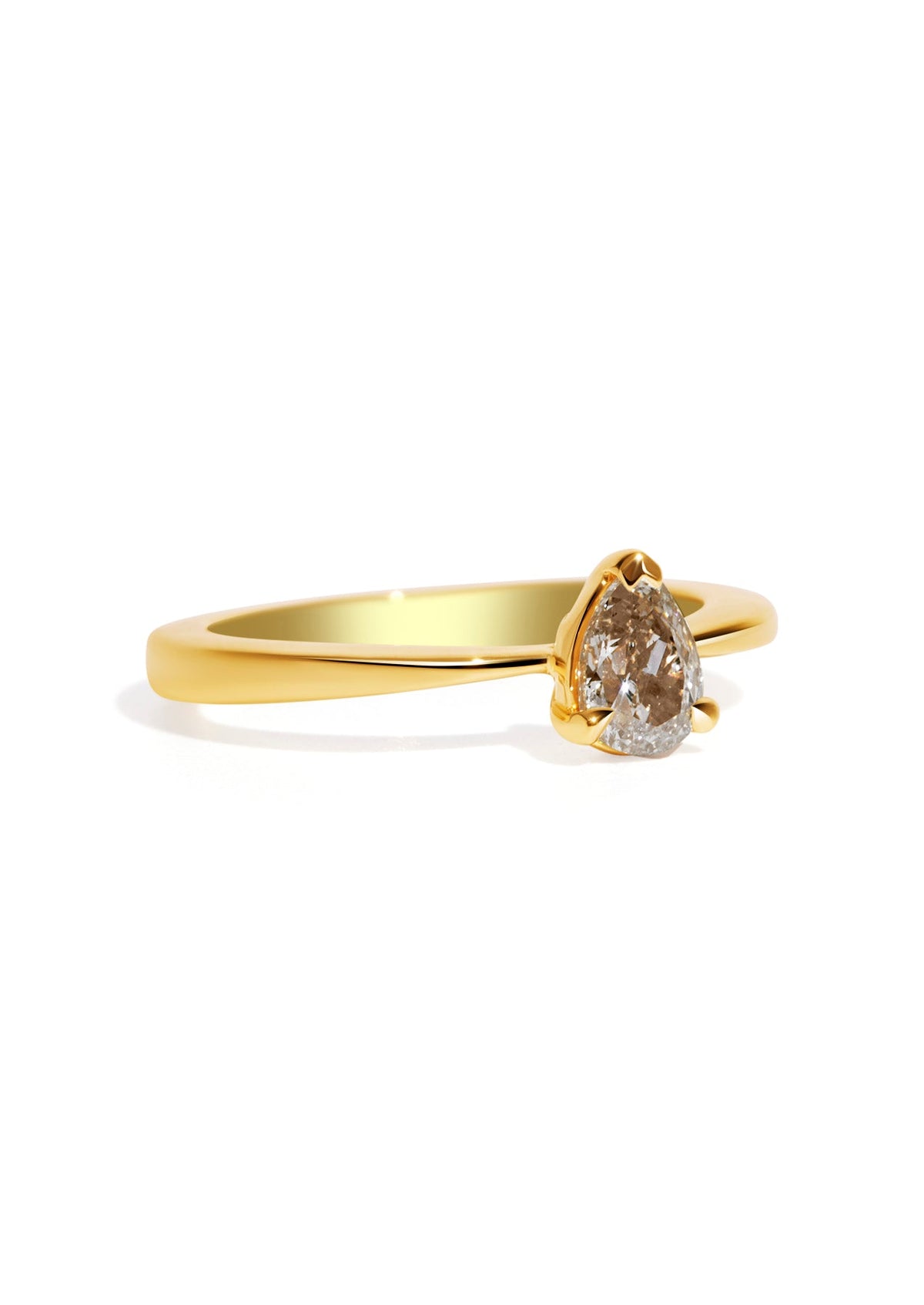 The June Ring with Pear Cut Diamond design detail