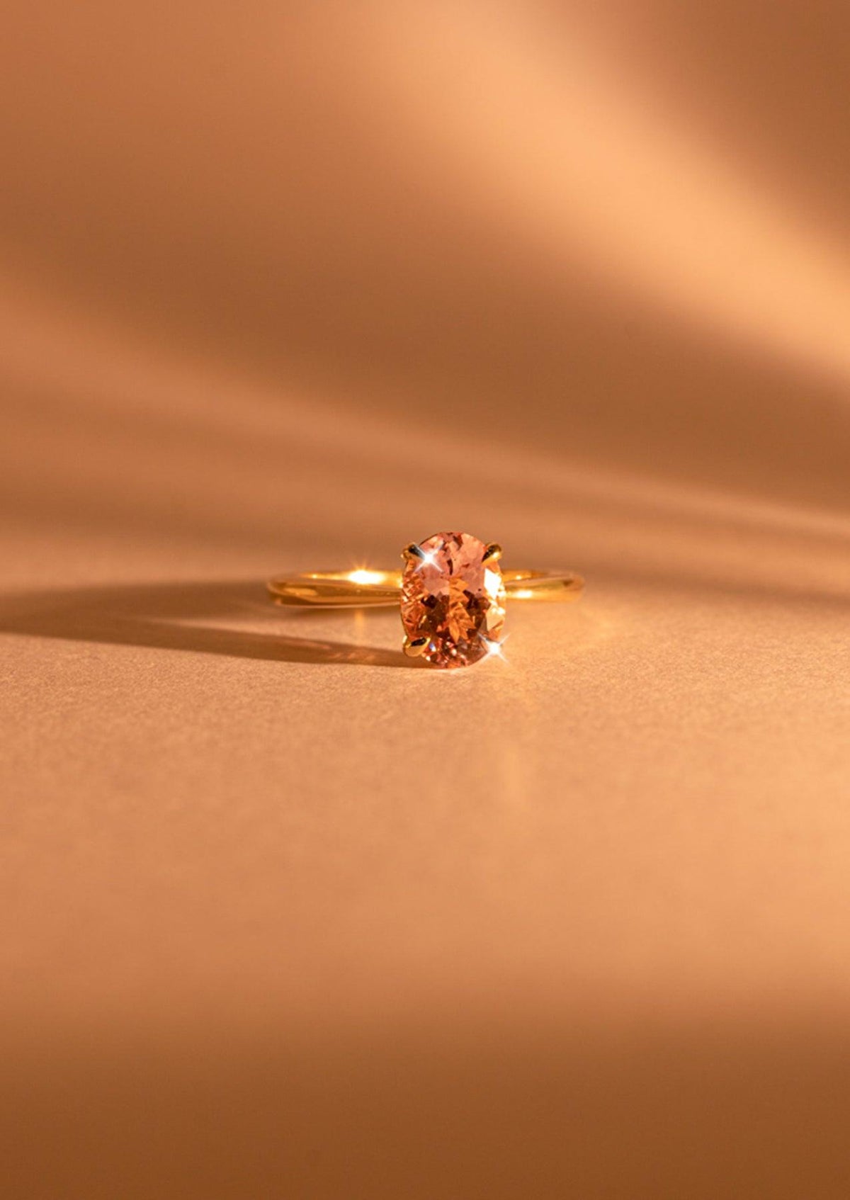 The June Ring with Oval Morganite design detail