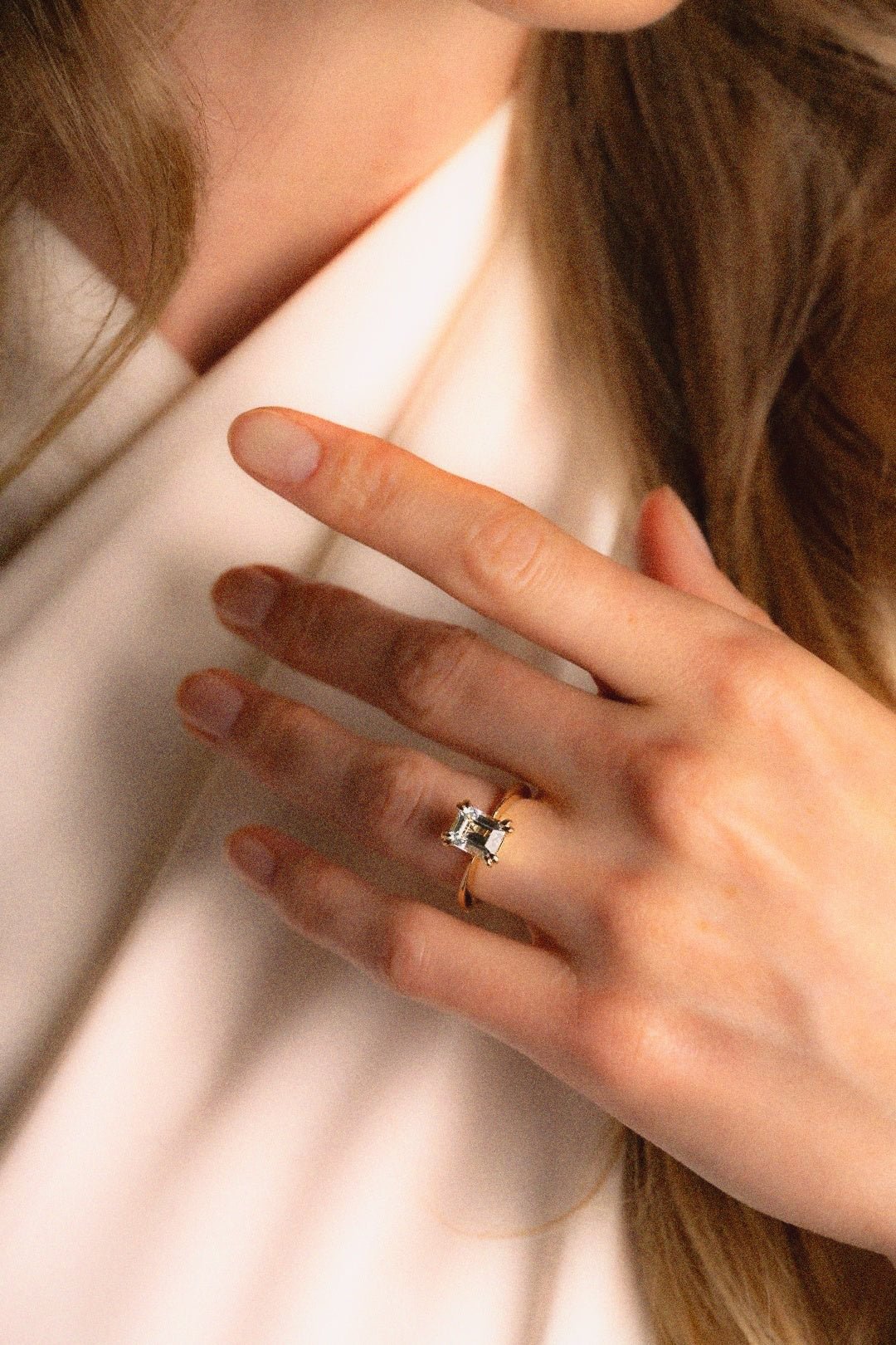 The June Ring with 1.48ct Emerald Cut Aquamarine - Molten Store