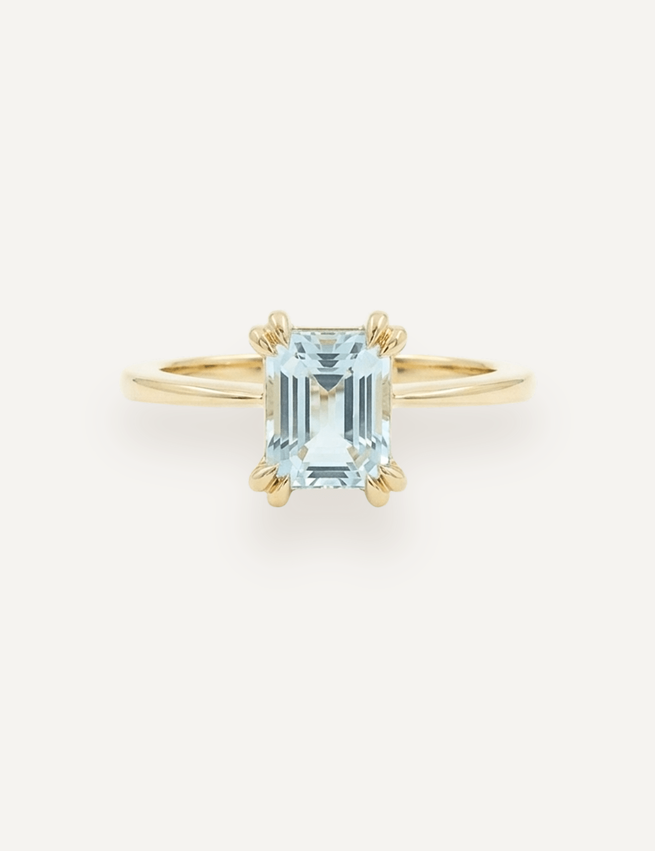 The June Ring with 1.48ct Emerald Cut Aquamarine - Molten Store