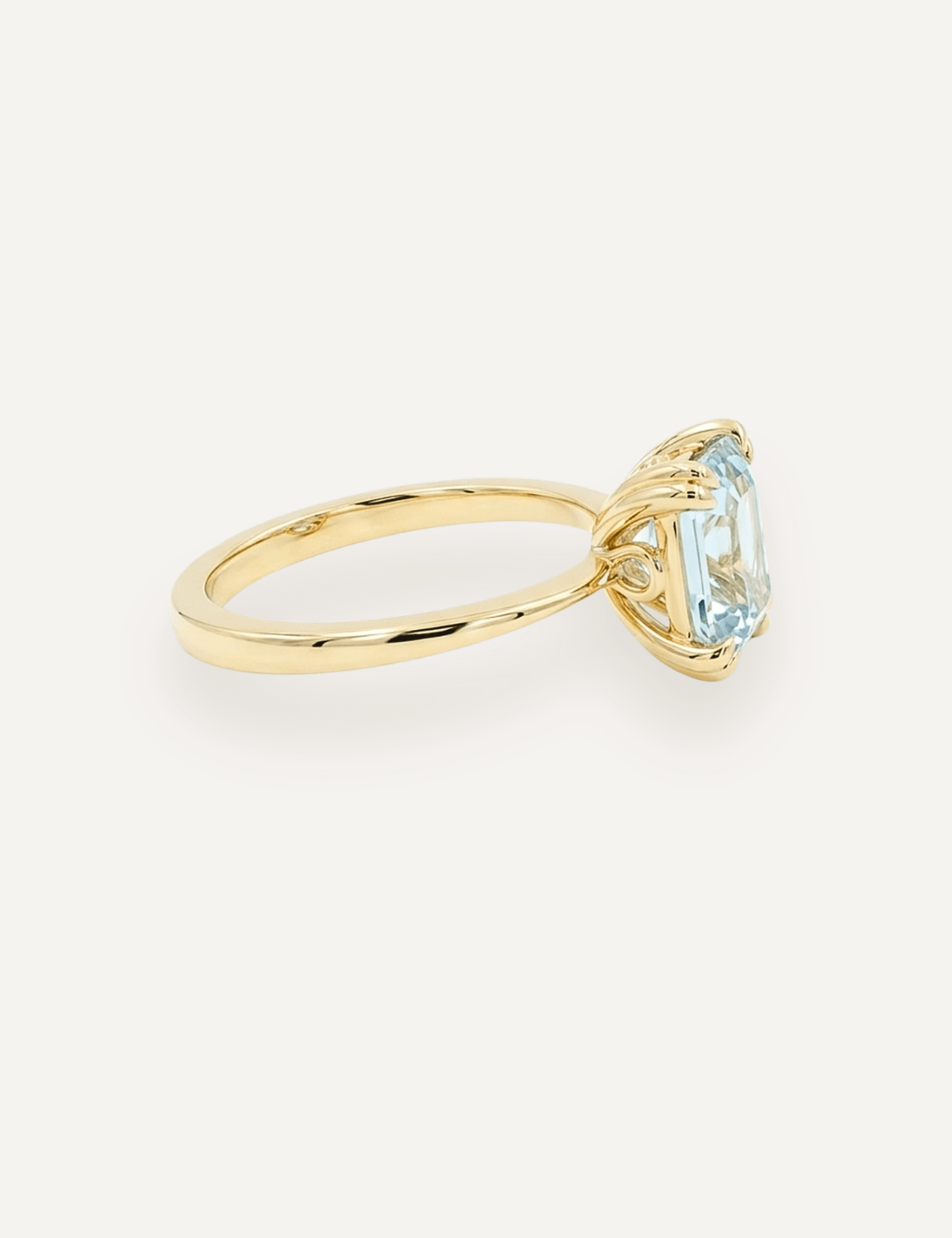 The June Ring with 1.48ct Emerald Cut Aquamarine - Molten Store