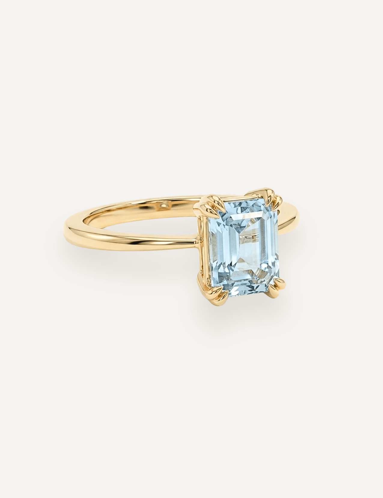 The June Ring with 1.48ct Emerald Cut Aquamarine - Molten Store