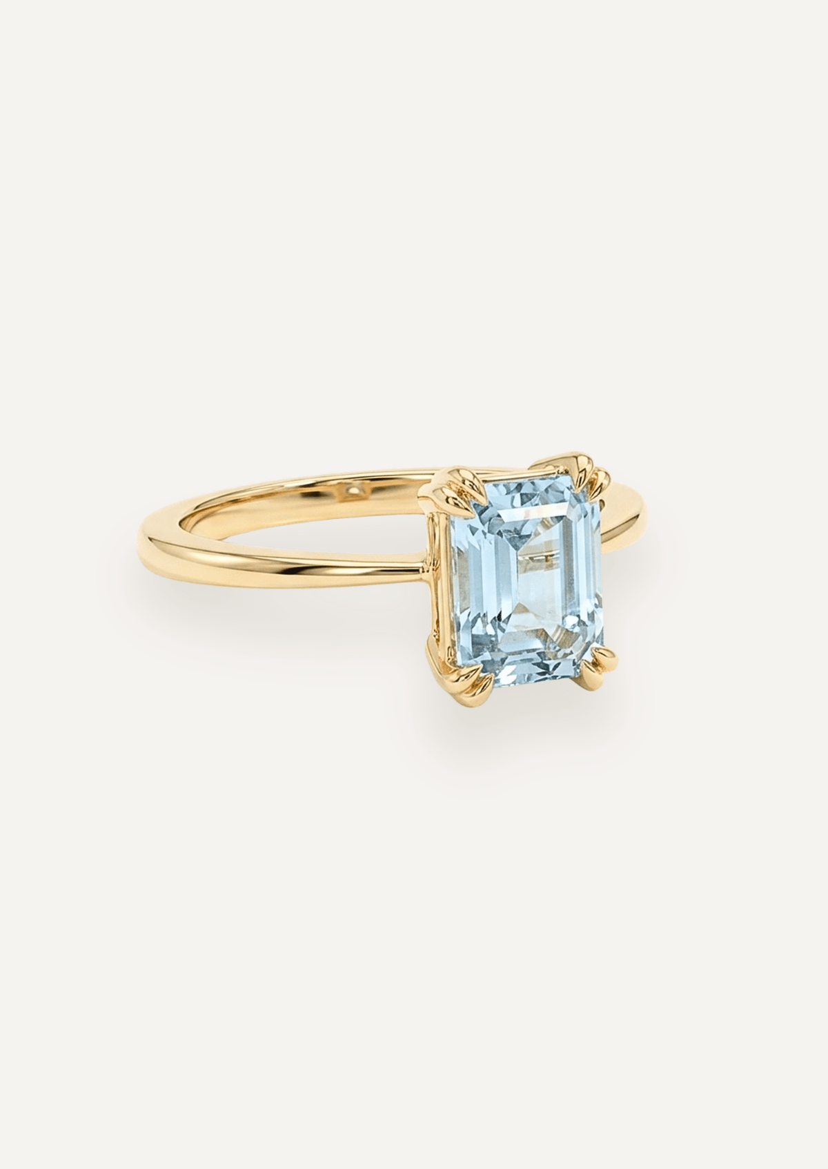 The June Ring with 1.48ct Emerald Cut Aquamarine - Molten Store