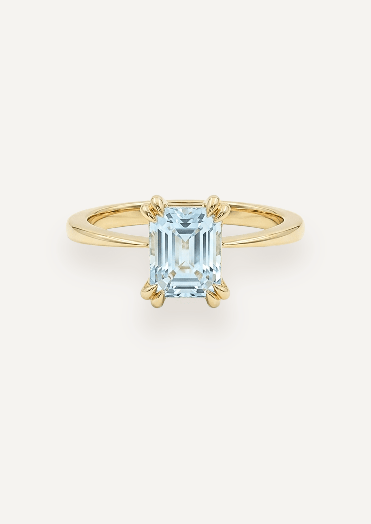 The June Ring with 1.48ct Emerald Cut Aquamarine - Molten Store