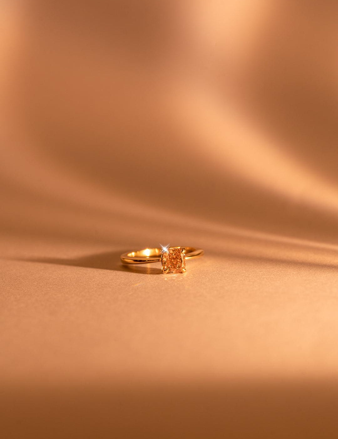 The June Ring with 1.55ct Cushion Champagne Diamond - Molten Store