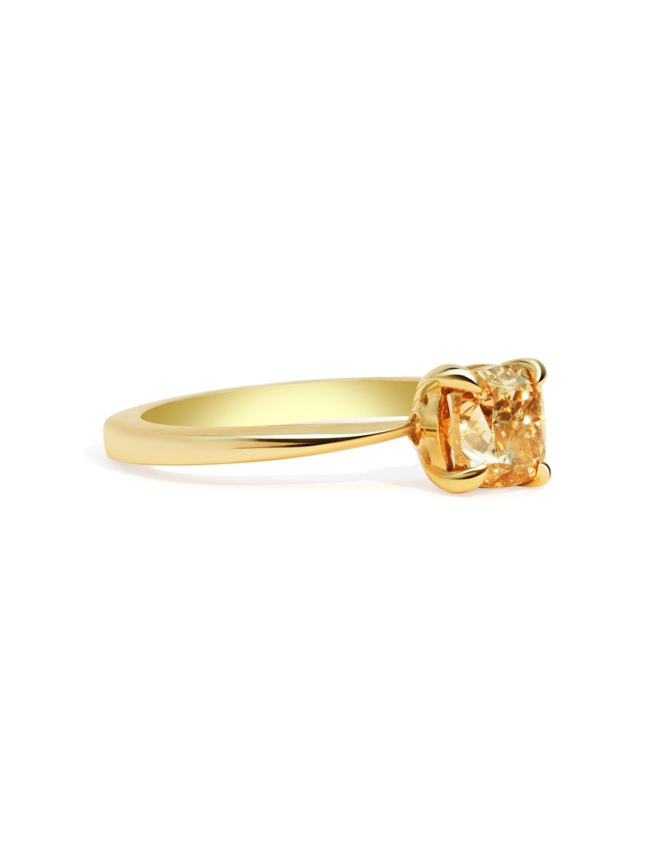 The June Ring with 1.55ct Cushion Champagne Diamond - Molten Store