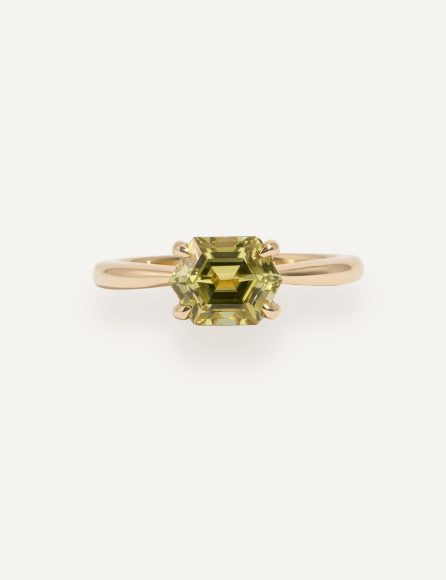 The June Ring with 1.82ct Hexagon Moss Tourmaline - Molten Store