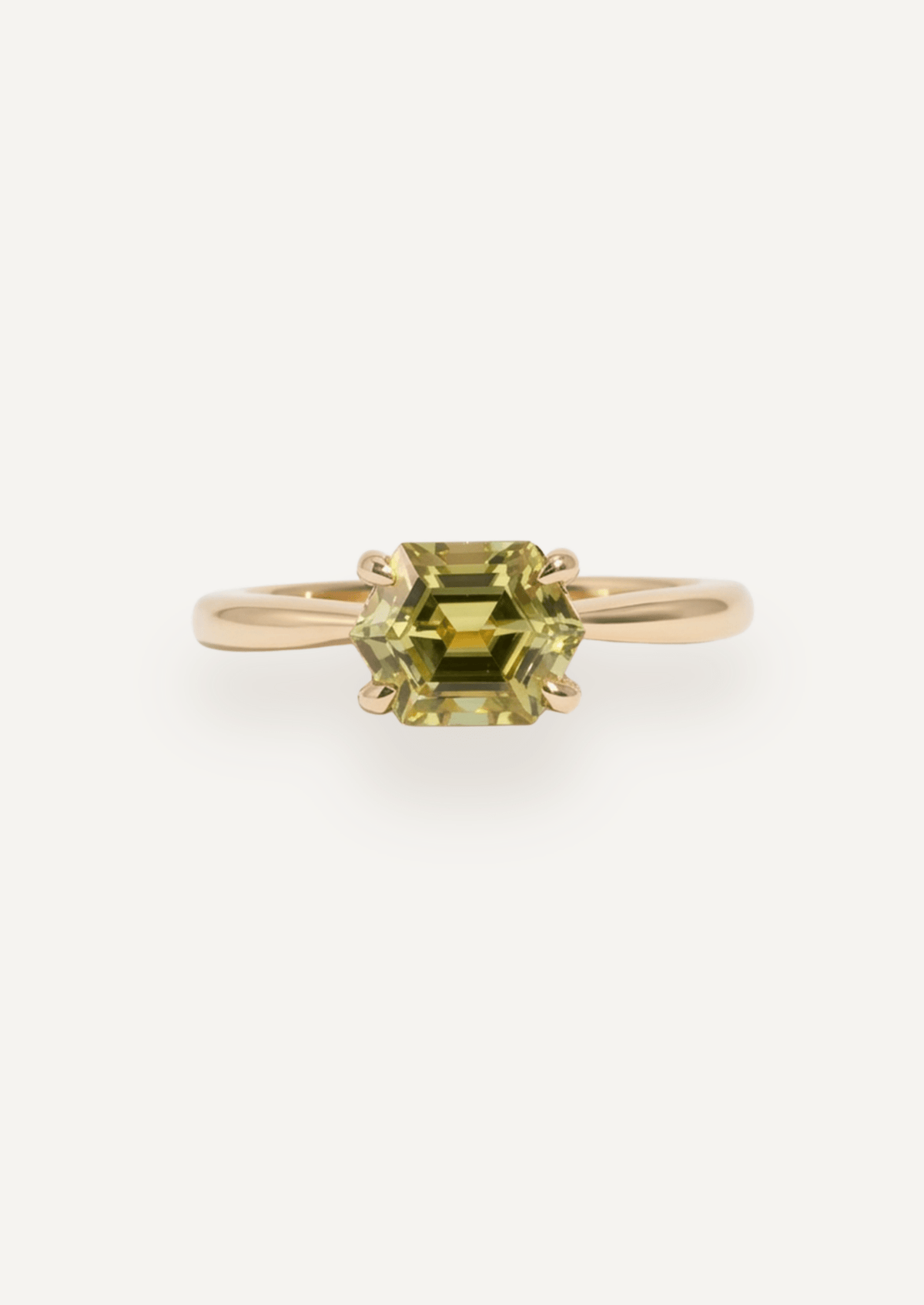 The June Ring with 1.82ct Hexagon Moss Tourmaline - Molten Store