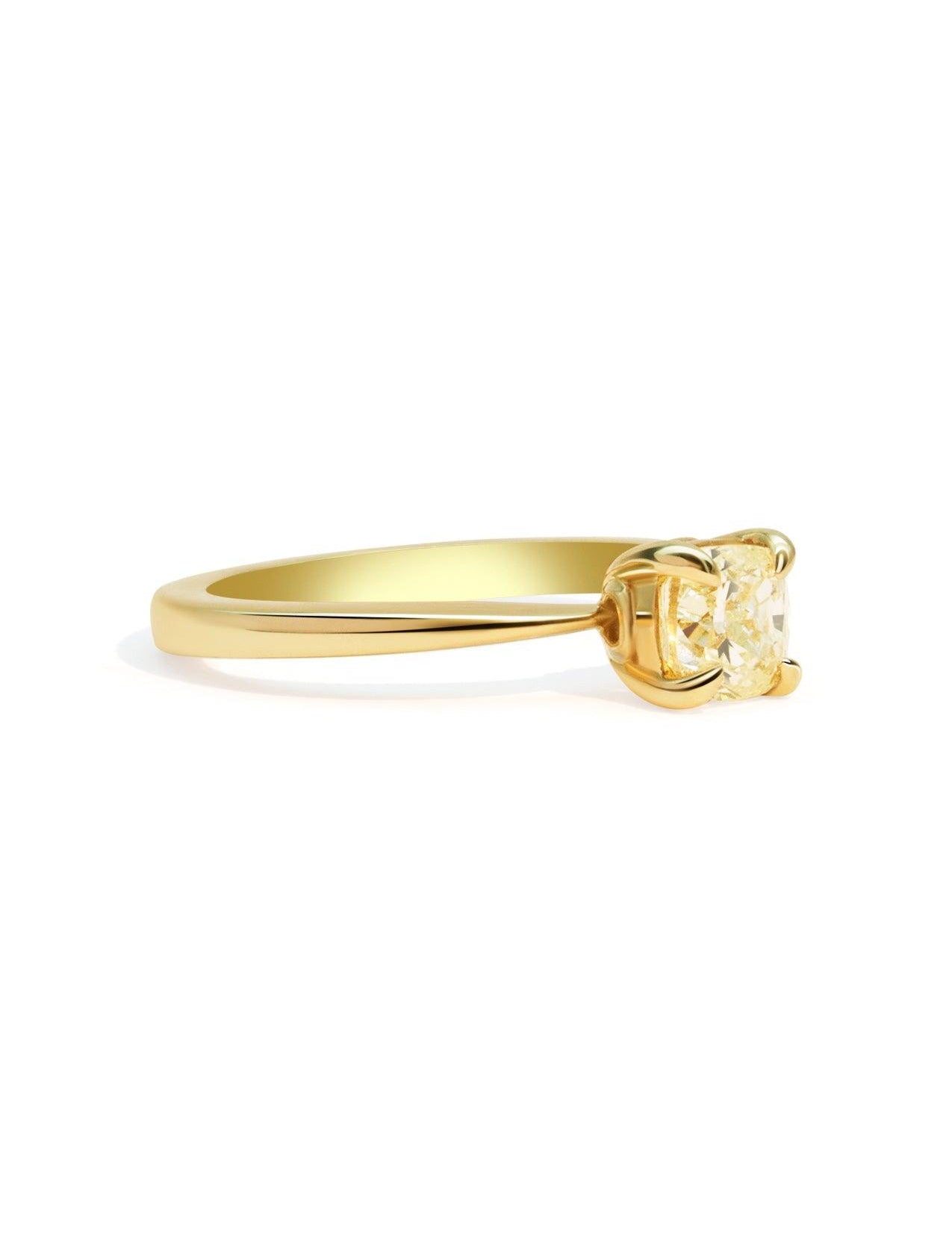 The June Ring with 1ct Cushion Yellow Diamond - Molten Store