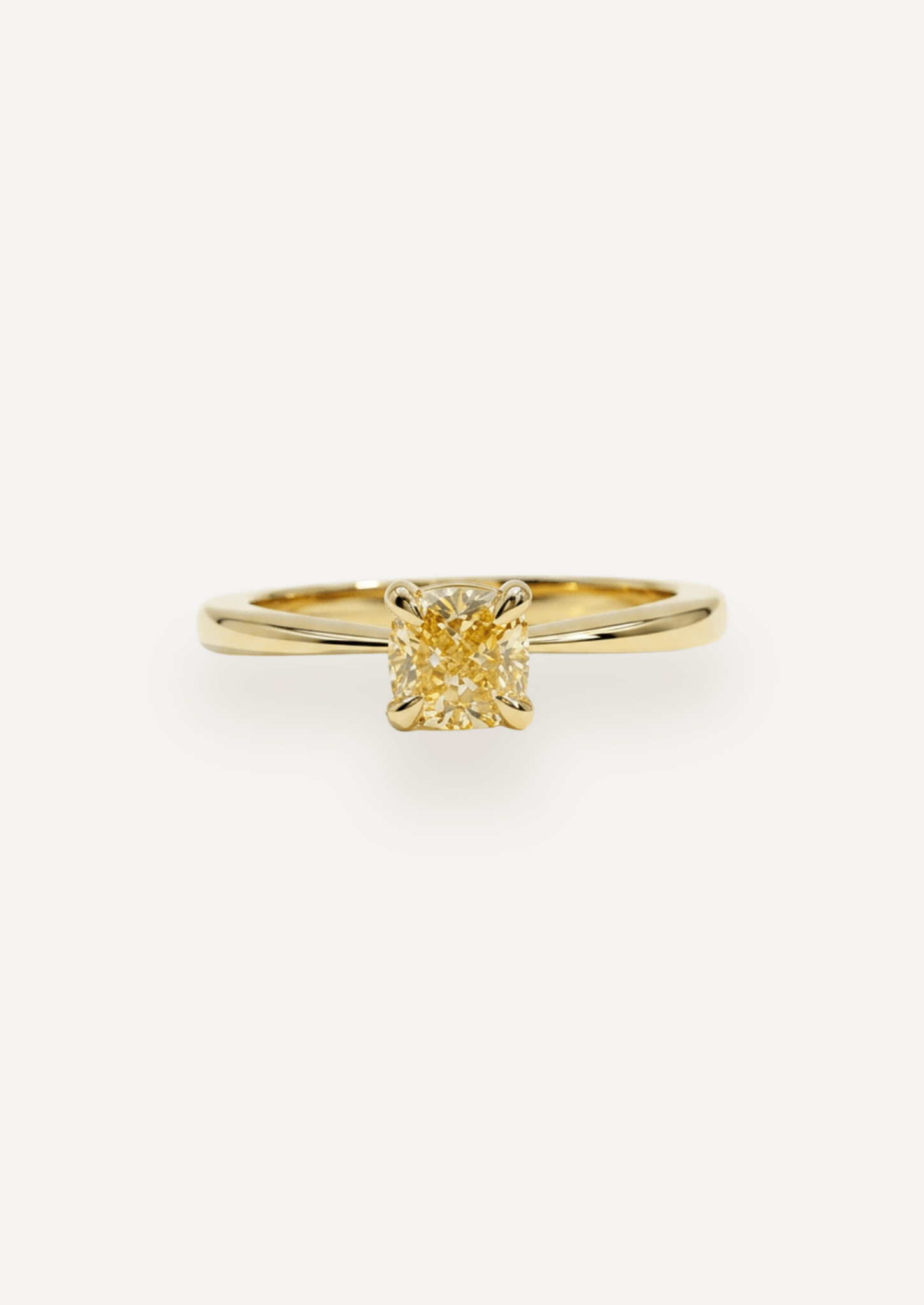 The June Ring with 1ct Cushion Yellow Diamond - Molten Store