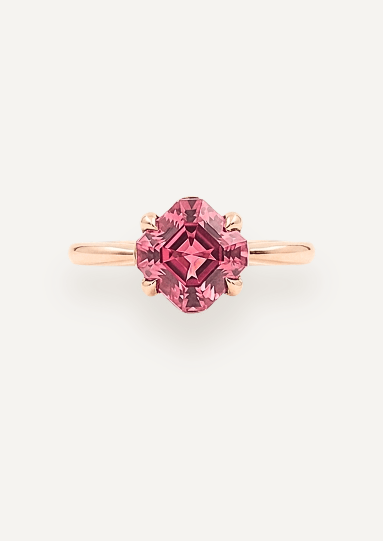 The June Ring with 2.5ct Asscher Cut Cherry Tourmaline - Molten Store