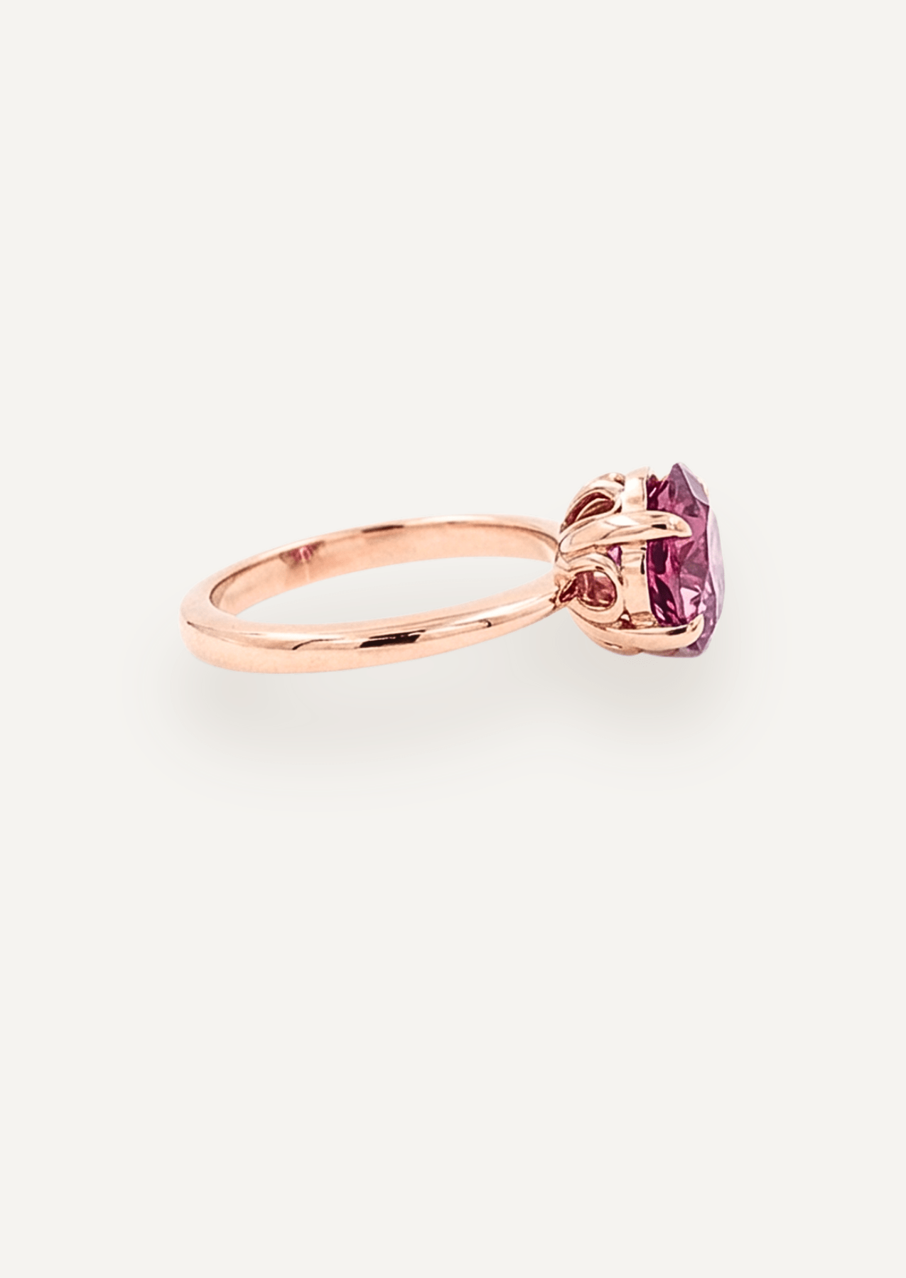 The June Ring with 2.5ct Asscher Cut Cherry Tourmaline - Molten Store