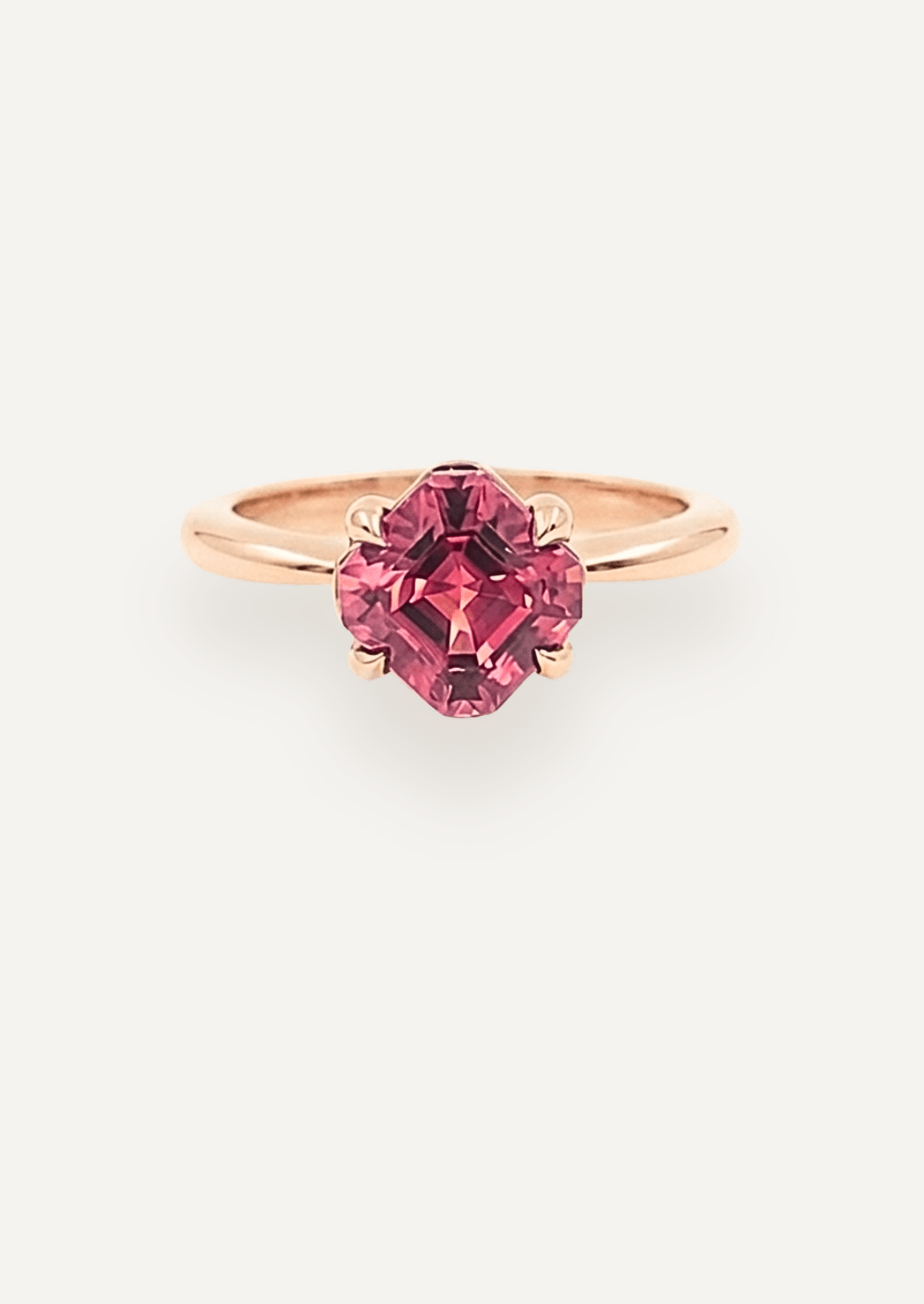The June Ring with 2.5ct Asscher Cut Cherry Tourmaline - Molten Store