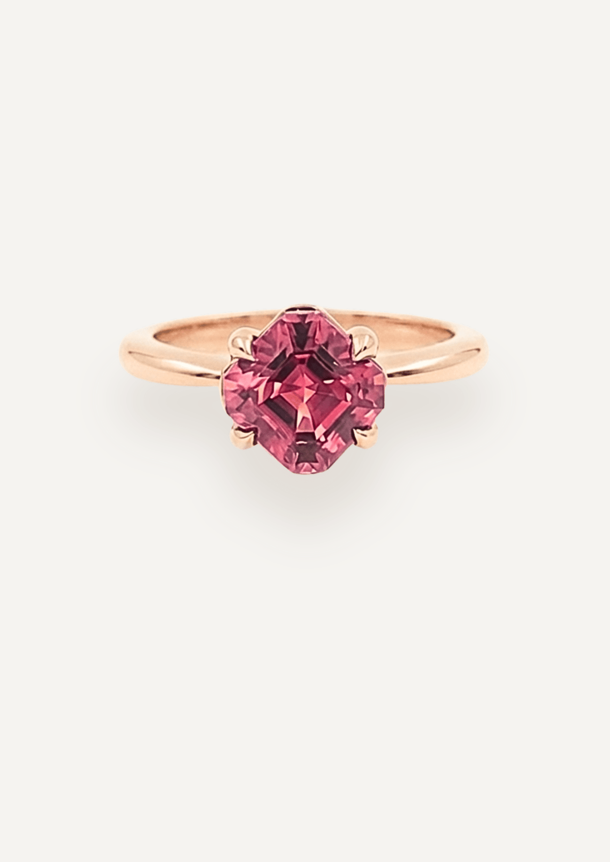 The June Ring with 2.5ct Asscher Cut Cherry Tourmaline - Molten Store