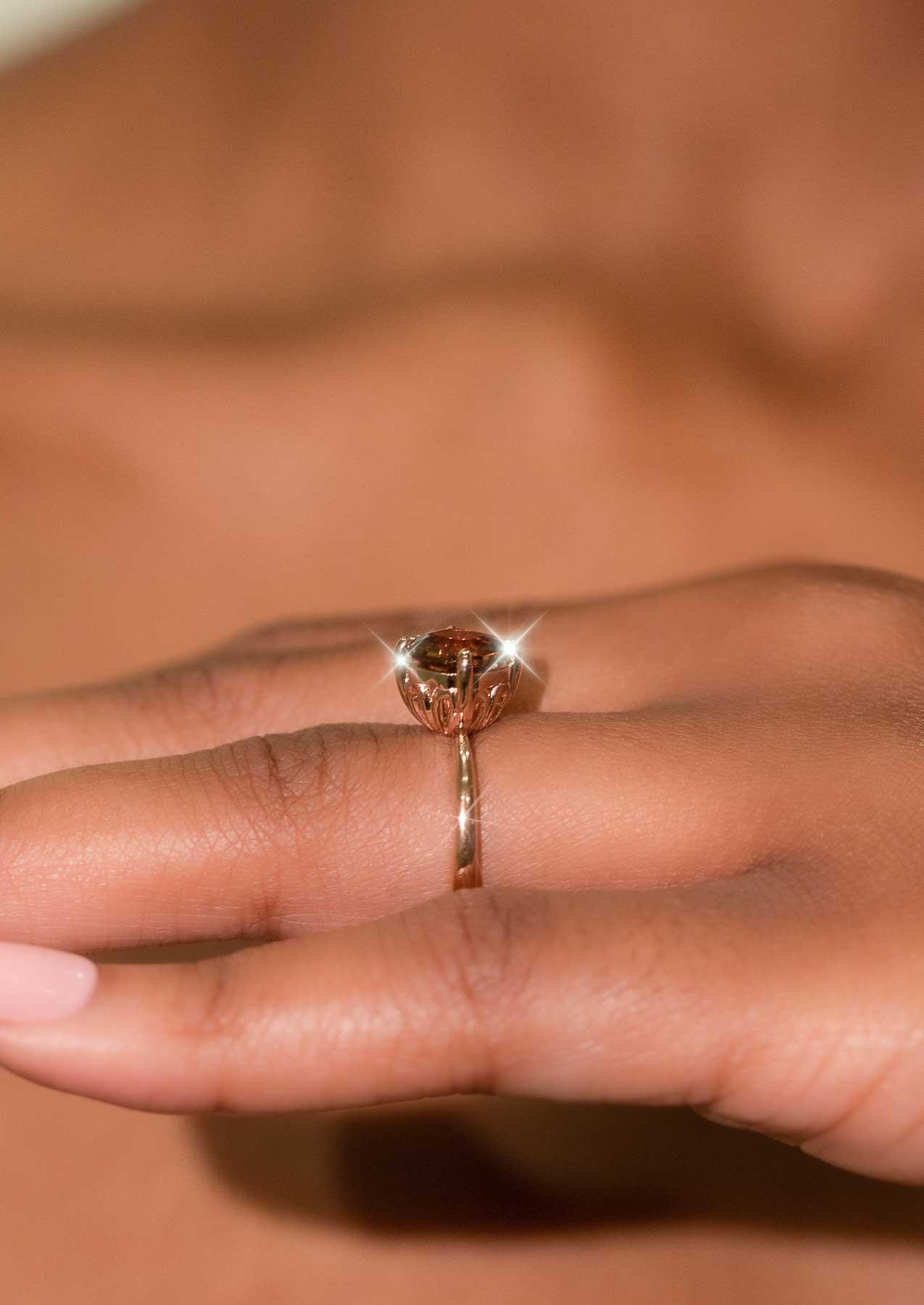 The June Ring with 2.5ct Octagon Cherry Tourmaline - Molten Store