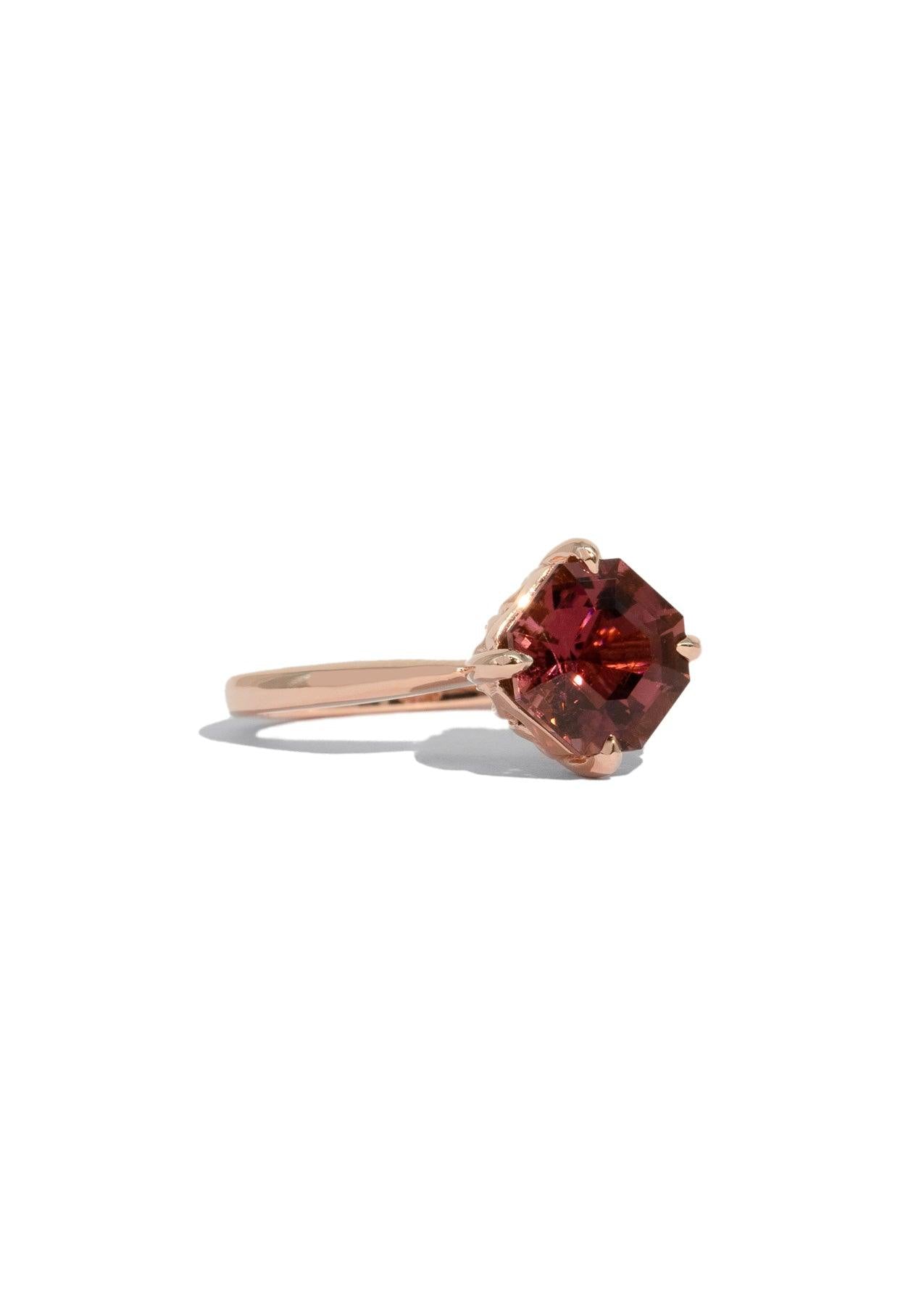 The June Ring with 2.5ct Octagon Cherry Tourmaline - Molten Store