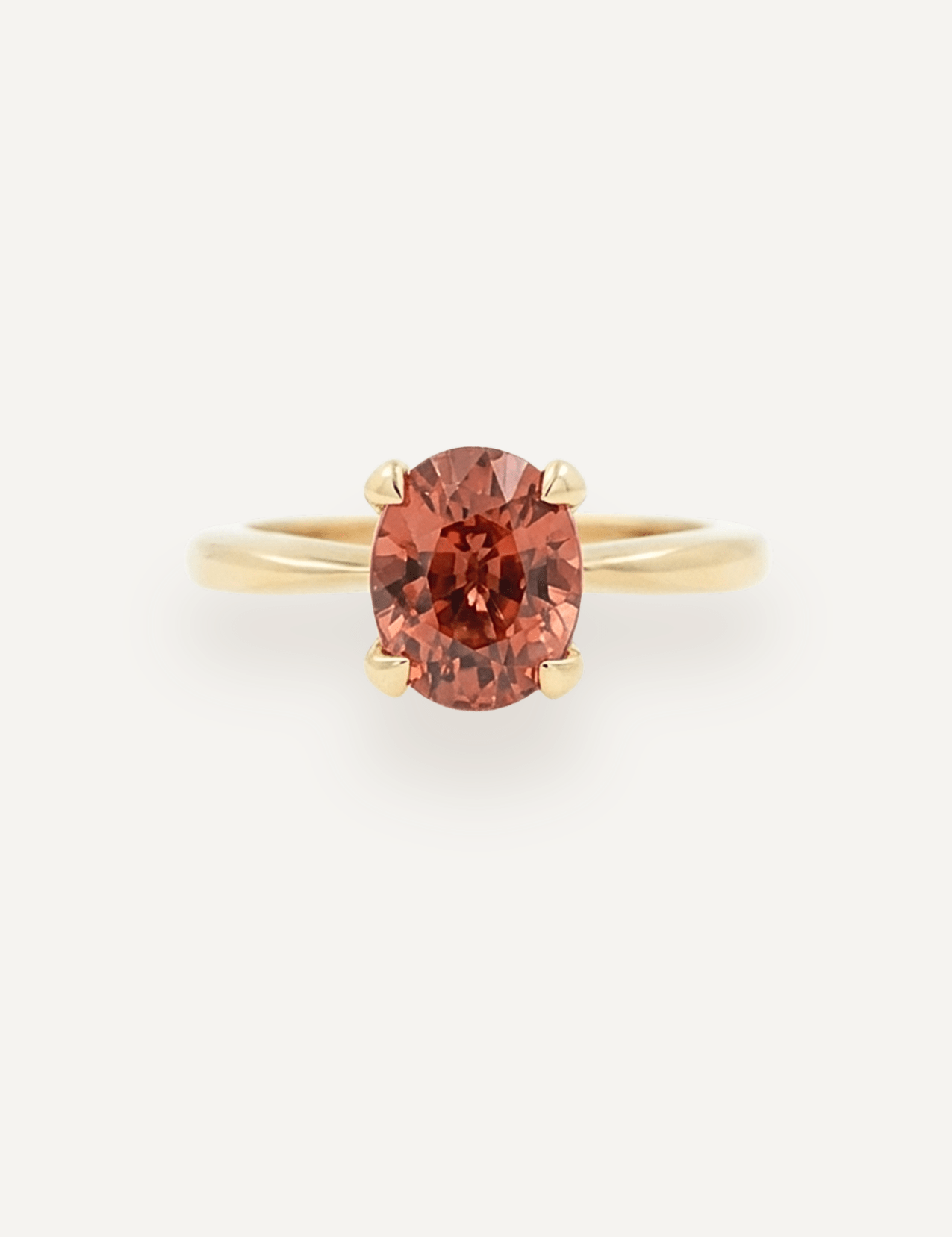 The June Ring with 2.64ct Oval Cut Orange Tourmaline - Molten Store