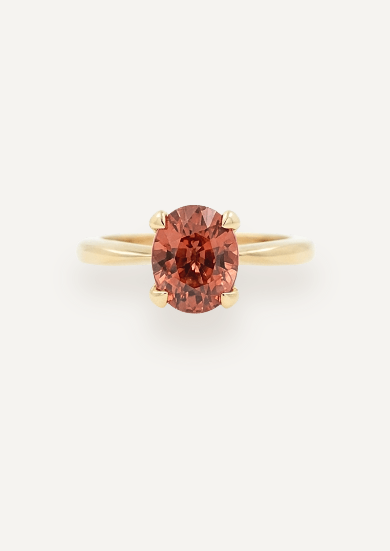 The June Ring with 2.64ct Oval Cut Orange Tourmaline - Molten Store