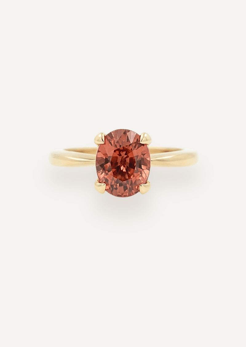 The June Ring with 2.64ct Oval Cut Orange Tourmaline