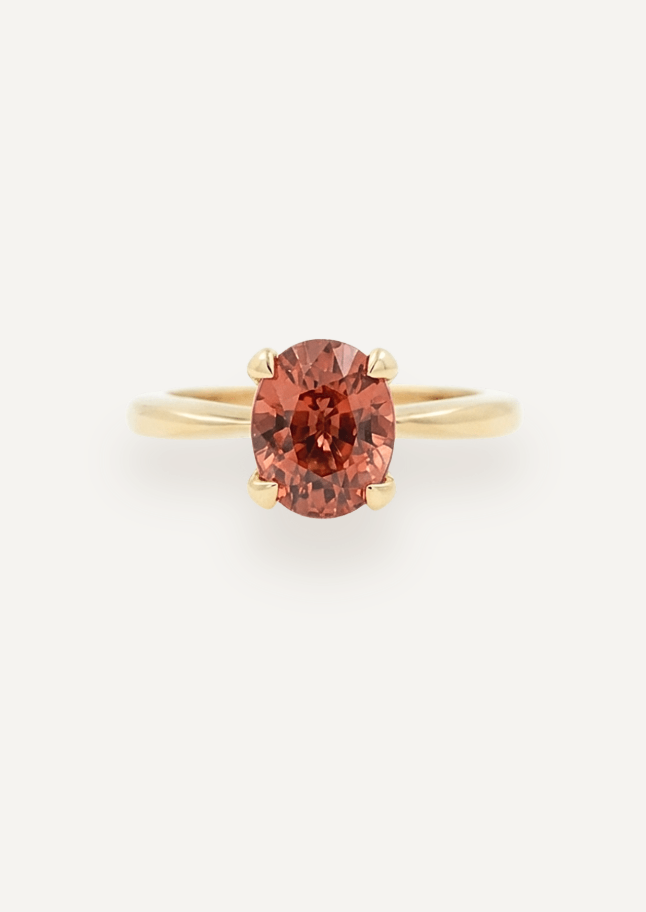 The June Ring with 2.64ct Oval Cut Orange Tourmaline - Molten Store