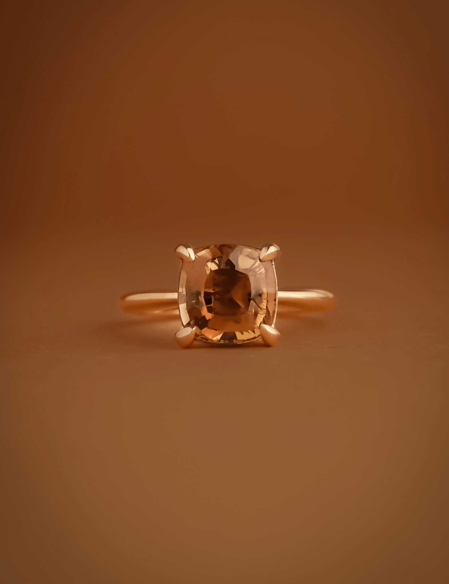 The June Ring with 3.65ct Cushion Cut Orange Tourmaline - Molten Store
