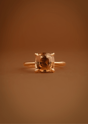 The June Ring with 3.65ct Cushion Cut Orange Tourmaline - Molten Store