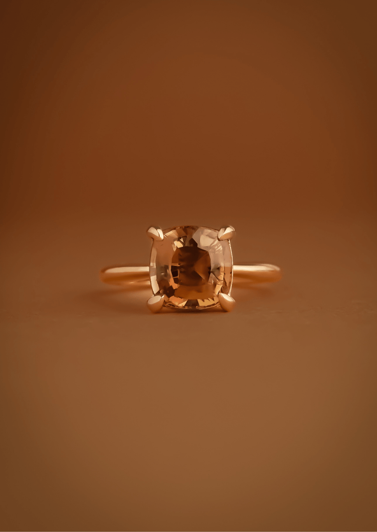 The June Ring with 3.65ct Cushion Cut Orange Tourmaline - Molten Store