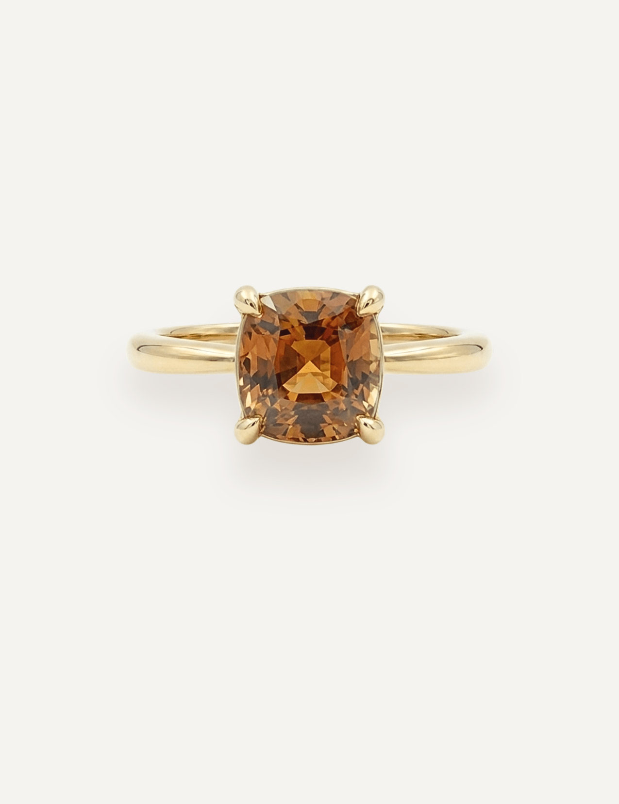 The June Ring with 3.65ct Cushion Cut Orange Tourmaline - Molten Store