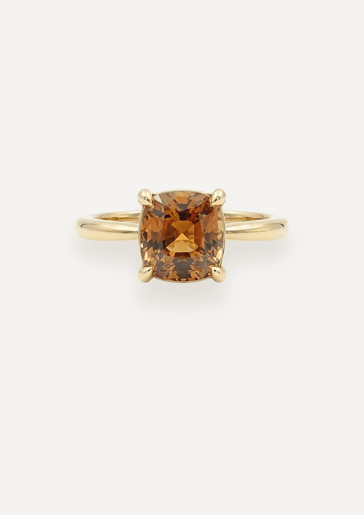 The June Ring with 3.65ct Cushion Cut Orange Tourmaline - Molten Store