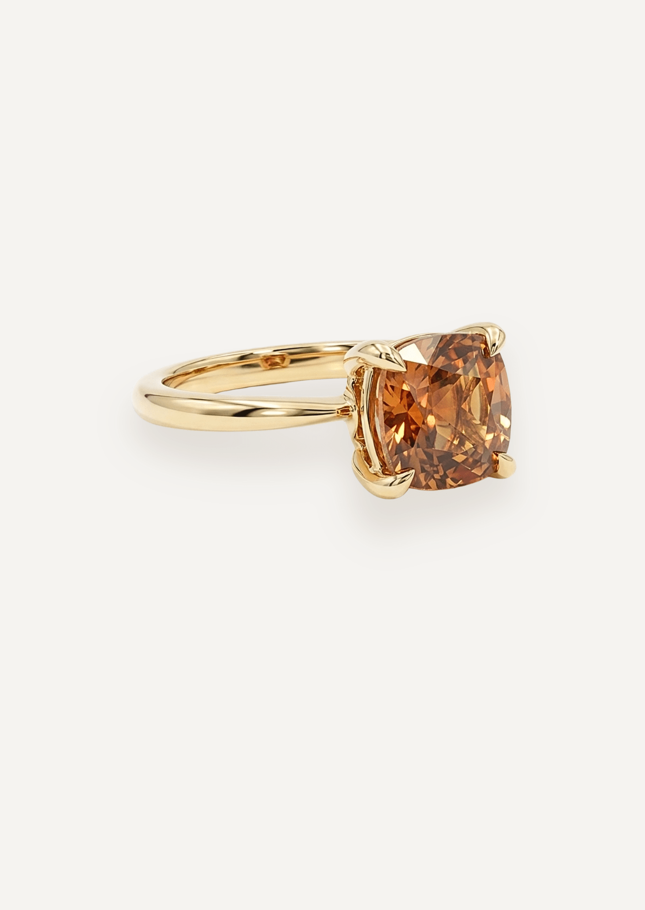 The June Ring with 3.65ct Cushion Cut Orange Tourmaline - Molten Store