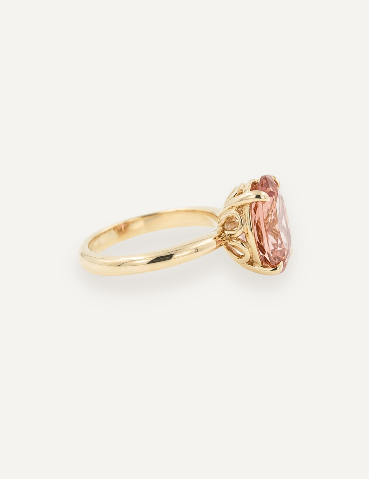 The June Ring with 4.2ct Pear Cut Peach Tourmaline - Molten Store
