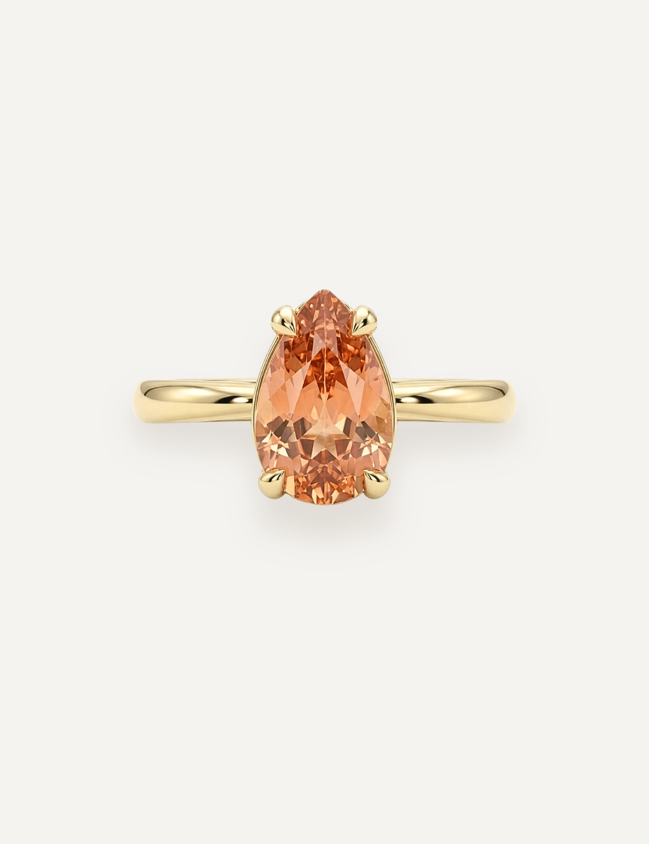 The June Ring with 4.2ct Pear Cut Peach Tourmaline - Molten Store