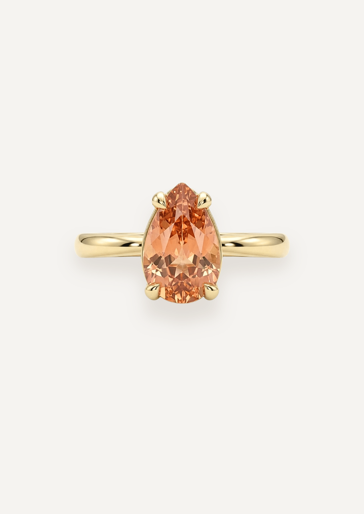 The June Ring with 4.2ct Pear Cut Peach Tourmaline - Molten Store
