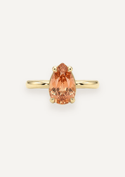 The June Ring with 4.2ct Pear Cut Peach Tourmaline - Molten Store