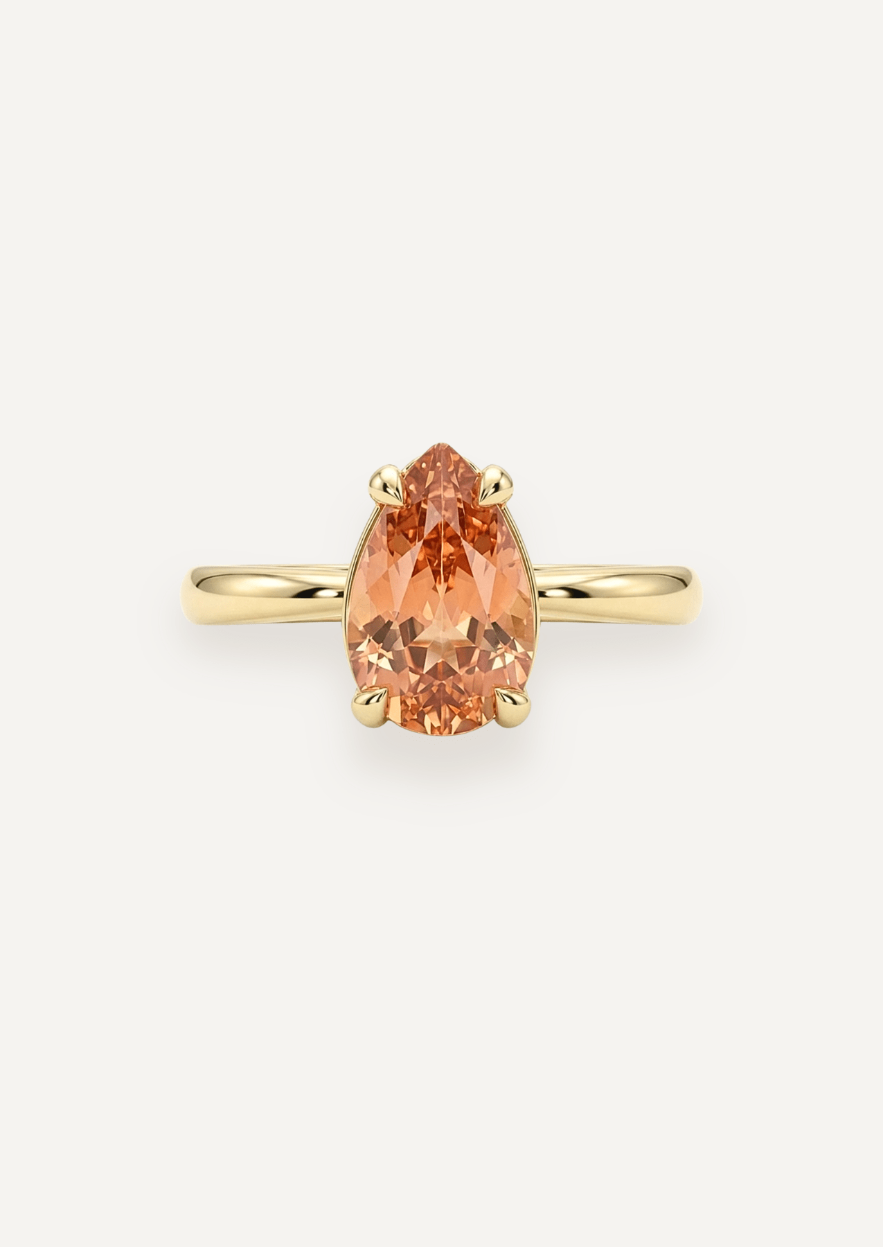 The June Ring with 4.2ct Pear Cut Peach Tourmaline - Molten Store